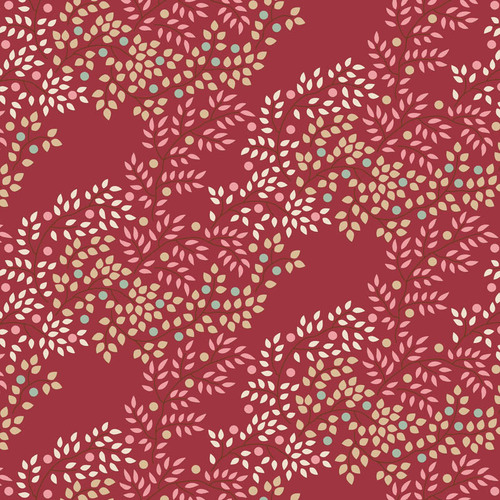 Tilda Creating Memories 130147 Berrytangle Burgundy Quilting Fabric