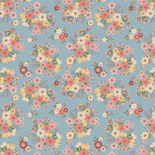 Nature Sings NS24102 Send Her Flowers Blue Quilting Fabric