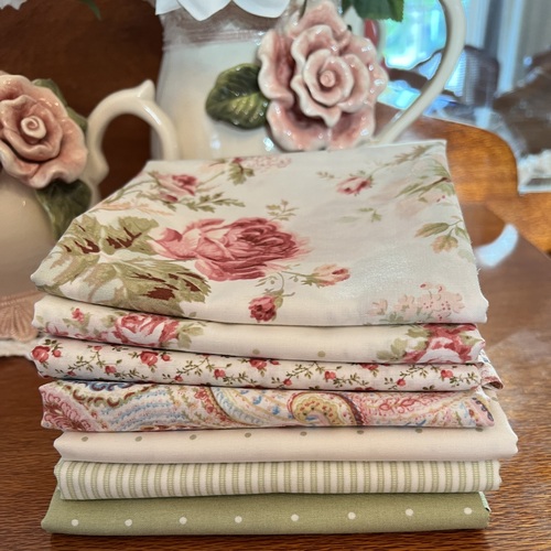 French Roses 7 x 1/4 m ONLY Piece Cream Special Bundle