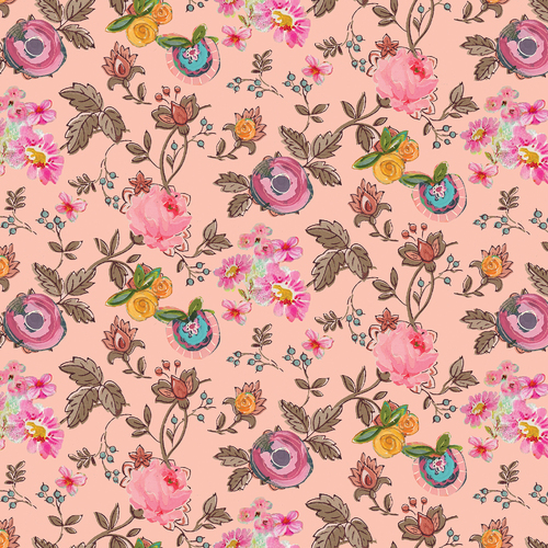 A Beautiful Life Garden Floral Peach 2068/2026 Quilting Fabric