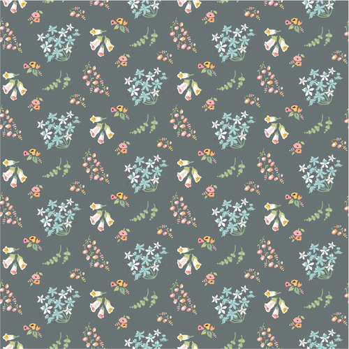 Hollyhock Lane Bloom Gray HL23801 Quilting Fabric
