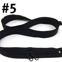 Black Double-Slide Handbag Zipper 110cm (43" ) (Size #5)