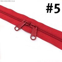 Red Double-Slide Handbag Zipper 110cm (43" ) (Size #5)