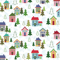Better Not Pout Christmas Village White 91167011 Patchwork Fabric