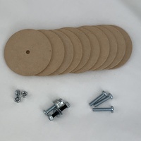 50/55mm Wooden Teddy Bear Lock Nut & Grub Screw Joints Set