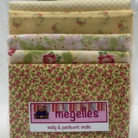Brenda Riddle Fabric Bundle - Yellow 5 X 1/2m Patchwork Fabric