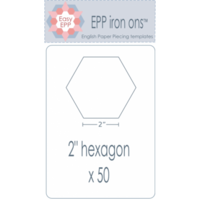 Hugs n Kisses EPP Iron-ons 2" Hexies - 50 Pack EPP118