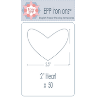 Hugs n Kisses EPP Iron-ons 2" hearts x 50