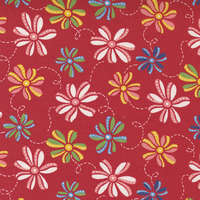 Story Time Red Ribbon Daisy m2179212 Patchwork Fabric 