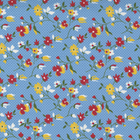 Story Time Blue Calico Floral m2179317 Patchwork Fabric 