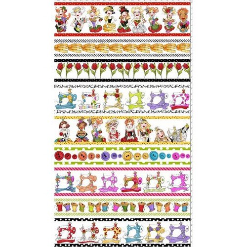 Sew Curious Border White 0154/346 Patchwork Fabric