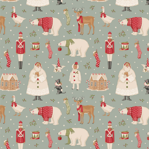 Tilda Merry Little Christmas 100630 Winterfriends Duckegg Quilting Fabric