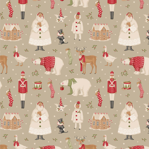 Tilda Merry Little Christmas 100640 Winterfriends Clay Quilting Fabric