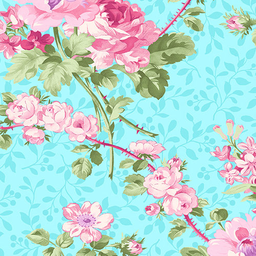 Rose Whispers Rose Garden Aqua 10363-24