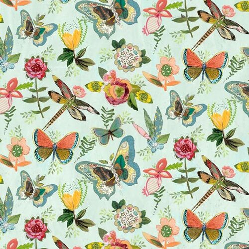 Be the Light Garden of Light Allover Light Turquoise 1067-9204 Quilting Fabric