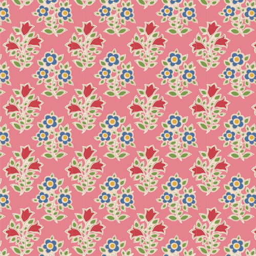 Tilda Farm Flowers Pink 110097 Quilting Fabric