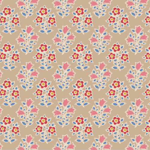 Tilda Farm Flowers Sand 110099 Quilting Fabric
