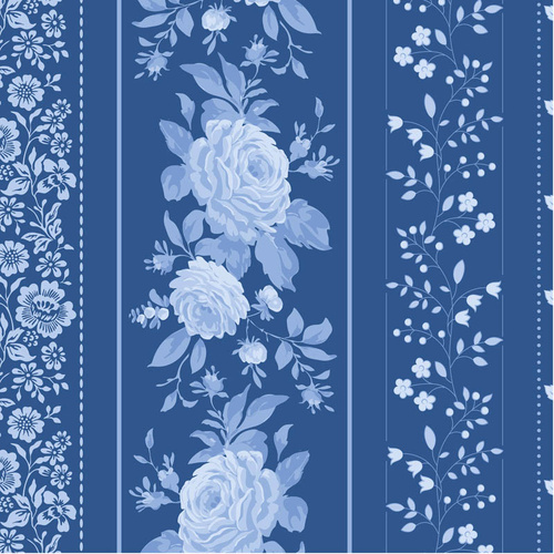 Tilda Something Blue Borders Night 110171 Quilting Fabric