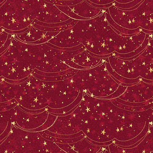 Christmas Magic Holiday Magic Star Red 1121-2019 Patchwork Fabric
