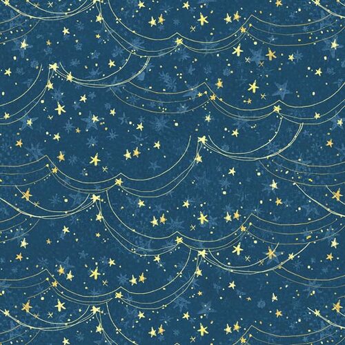 Christmas Magic Holiday Magic Stars Dark Blue 1121-2055 Patchwork Fabric