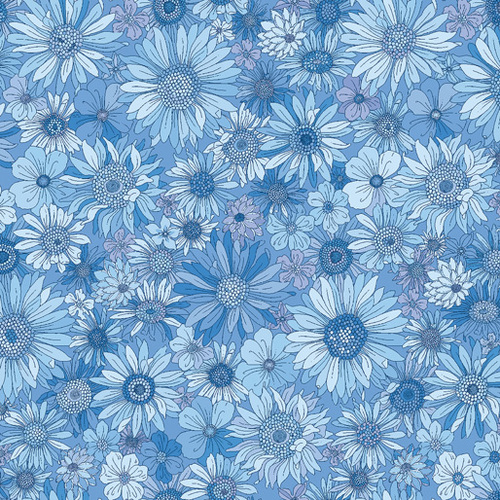 Sleepovers Blue 280cm (108") wide 13574W/7450 Wide Back Quilting Fabric