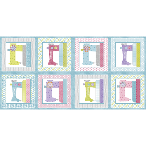 Stitch Garden 16187-99 Squares Multi Panel 24" X 44" Quilt Fabric
