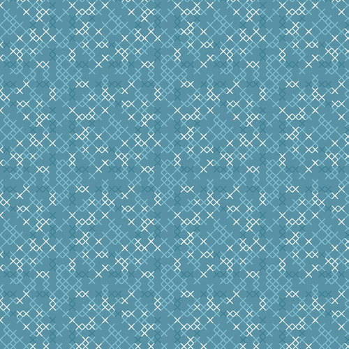 Stitch Garden 16193-84 Cross Stitch Texture Med Turquoise Quilt Fabric