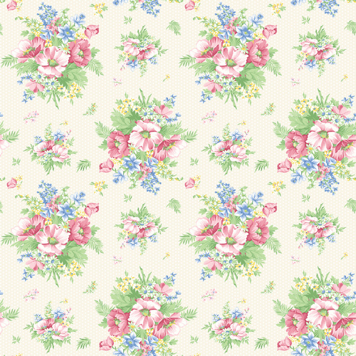 April's Garden Charming Cream 16537 07 Quilting Fabric 
