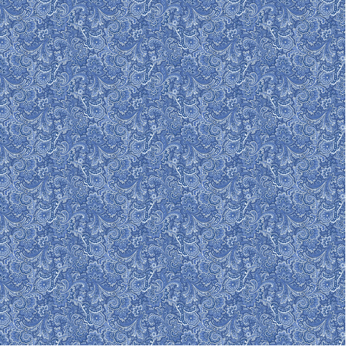 April's Garden Khanti Paisley Blue 16540 55 Quilting Fabric 