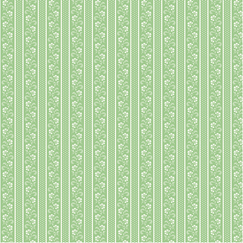 April's Garden Flowerpot Stripe Green 16541 42 Quilting Fabric 