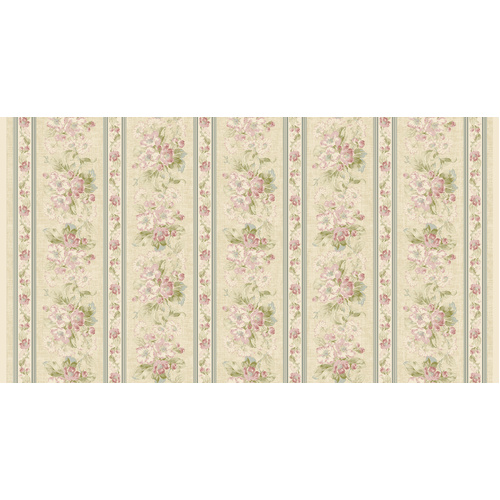 Beloved Apple Blossom Stripe Natural 16650-70 Quilting Fabric