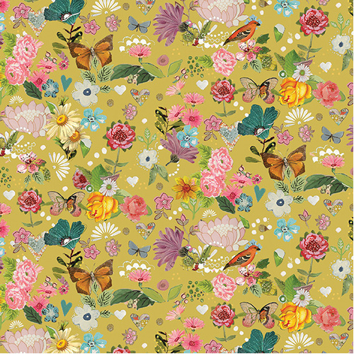 Follow Your Joy 16660-37 Sunshine Floral Peach  Quilting Fabric 