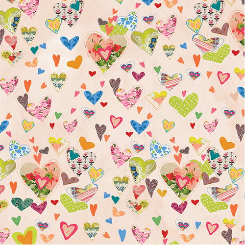 Follow Your Joy 16661-20 Hearts Light Blush Quilting Fabric 
