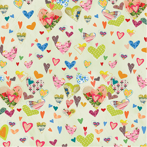 Follow Your Joy 16661-40 Hearts Light Sage Quilting Fabric 
