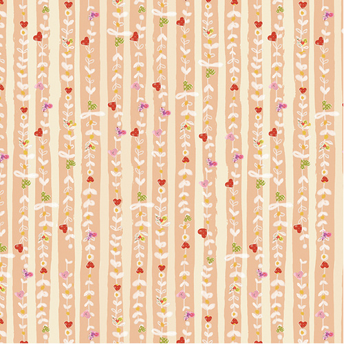 Follow Your Joy 16662-36 Heart Stripe Medium Peach Quilting Fabric 