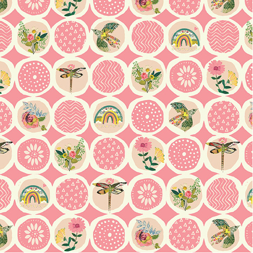 Follow Your Joy 16663-23 Sunshine Circles Rose Quilting Fabric 