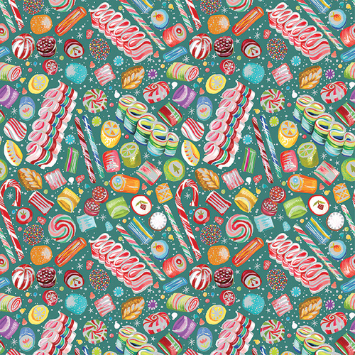 Magical Season 16726P-84 Magical Sweets Teal Multi Quilting Fabric 