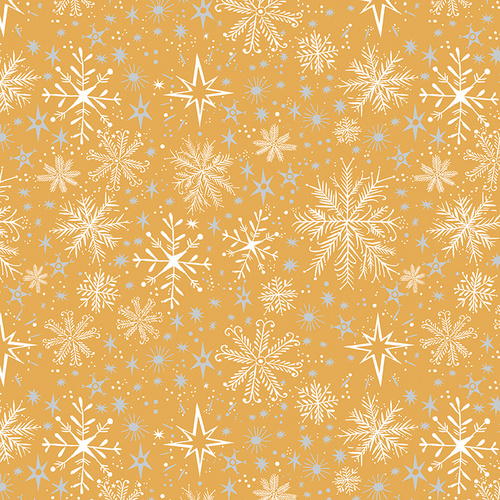 Magical Season 16727P-33 Snow Frost Gold Quilting Fabric 