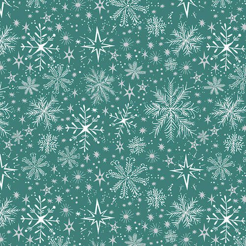 Magical Season 16727P-85 Snow Frost Teal Quilting Fabric 