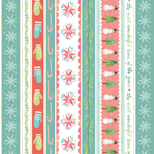 Magical Season 16728P-99 Painterly Stripe Multi Quilting Fabric 