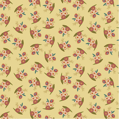 Follow Your Joy 16731-32 Tossed Roses Medium Citron Quilting Fabric 