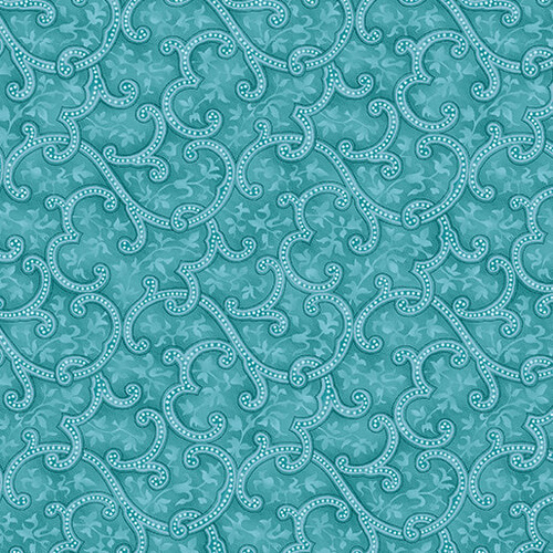 Winsome Vines Teal Paisley 17281-84 Quilting Fabric