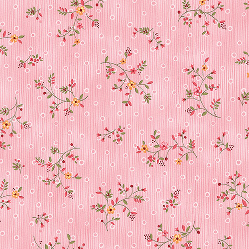 Winsome Pink Small Floral Sprigs 17282-20 Quilting Fabric