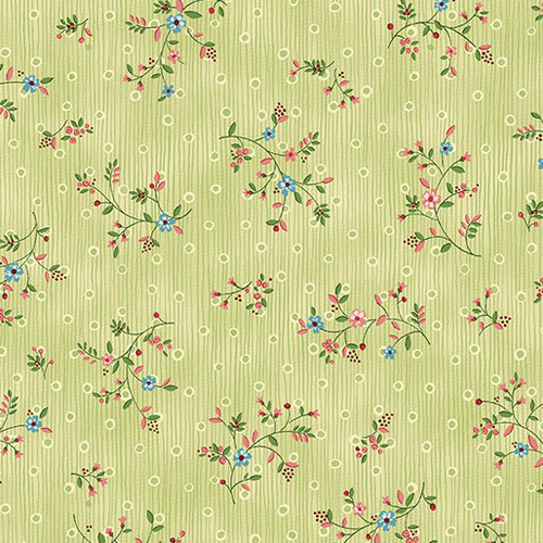 Winsome Celery Small Floral Sprigs 17282-42 Quilting Fabric
