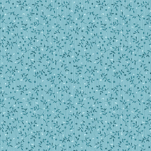 Winsome Leafy Twigs Azure Blue Tonal 17284-24 Quilting Fabric