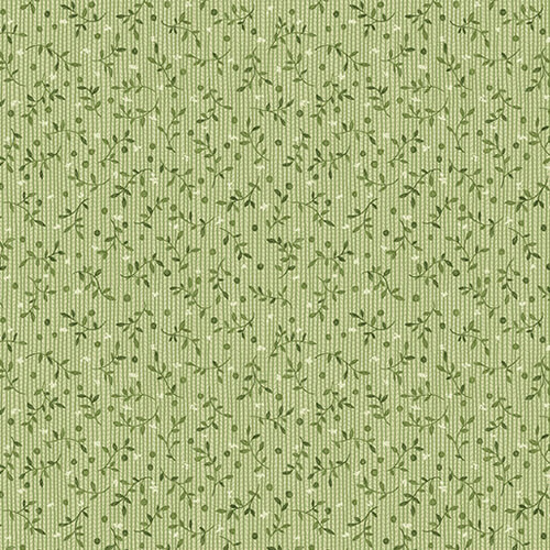Winsome Leafy Twigs Moss Green Tonal 17284-43 Quilting Fabric