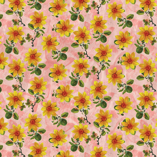 A Beautiful Life Sunflower Beauty Peach 2068/2125 Quilting Fabric