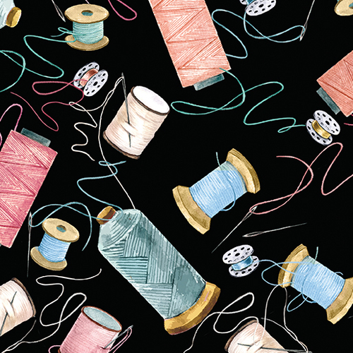 Sew in Love Fancy Threads Black 2125/9512 Patchwork Fabric