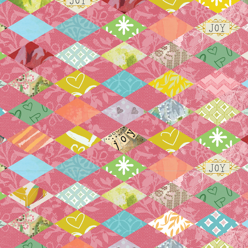 A Heart Led Life Painted Harlequin Coral 3025/4525 Quilt Fabric 