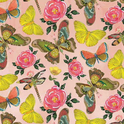 A Heart Led Life Butterfly Toss Pink 3025/4621 Quilt Fabric 